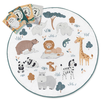 Lolli Living Play Mat With Milestone Cards Day At The Zoo