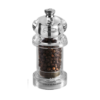 Cole & Mason 575 Acrylic Pepper Mill Fine/Coarse Grinder - Clear