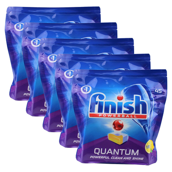 5x 45pc Finish Powerball Quantum Dishwashing Tablets Lemon Sparkle