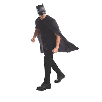 DC Comics Batman Cape And Mask Set Adult Superhero Costumes - Black