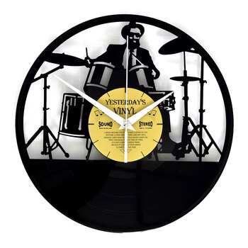 Yesterday’s Vinyl Music Lover Memorabilia Clock Drummer