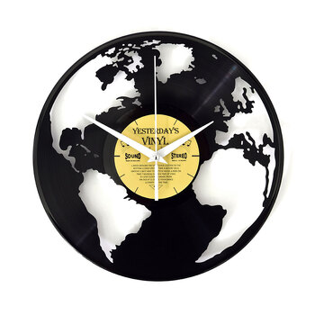 Yesterday’s Vinyl Music Lover Memorabilia Clock World Globe