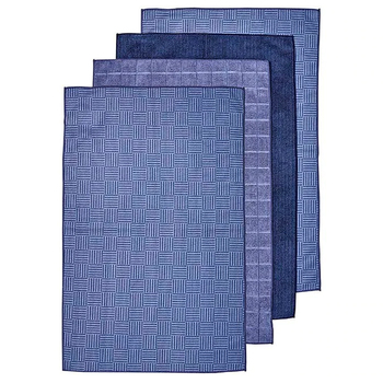 4pc Ladelle Benson Blue Microfibre Kitchen Towels