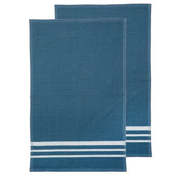 2PK Ladelle Terry Cotton 45x70cm Kitchen Towel - Blue