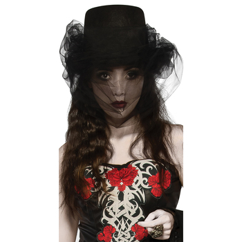 Heart Of Darkness Adult Top Hat Dress Up Costume - Black