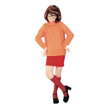 Scooby Doo Velma Deluxe Girls Dress Up Costume - Size S