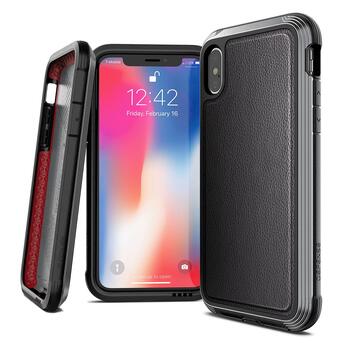 X-Doria Defense Lux DropSd Case For iPhone XS Max - Black Leather