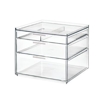 iDesign 3-Drawer 21.59cm Tall Cosmetic Organiser - Clear/Matte White