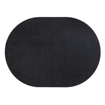 4pc Ladelle Hugo Oval Black Vinyl Kitchenware Placemat/Table Mat 33x44cm