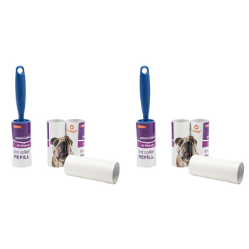 2x Paws & Claws 10 Sheet Lint Roller Set w/ 3 Refills