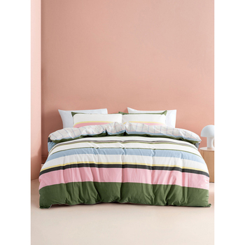 ESPRIT Solana Stripes/Grid Double Sided Quilt Cover Set SB