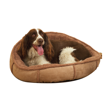 Rosewood 68cm Faux Suede Wrap Around Dog Bed Plush Sleeping Cushion Large Tan