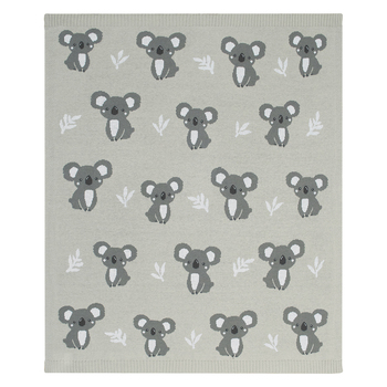 Living Textiles Australiana 85cm Cotton Baby Blanket - Koala/Grey