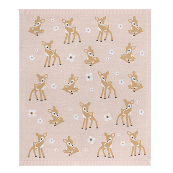 Living Textiles Whimsical 85cm Cotton Baby Blanket - Fawn/Blush