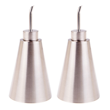 2PK Appetito Stainless Steel Conical Oil Can Satin 250ml