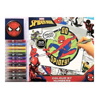 Marvel Spiderman Colour By Numbers Kids Colouring Book Kids 3y+