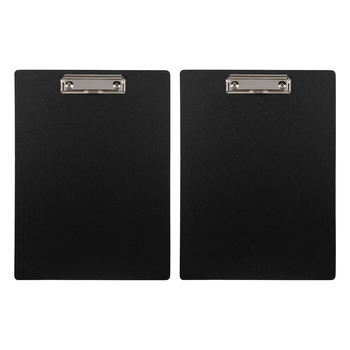 2PK Marbig Enviro A4 File Clipboard w/ Metal Clip - Black