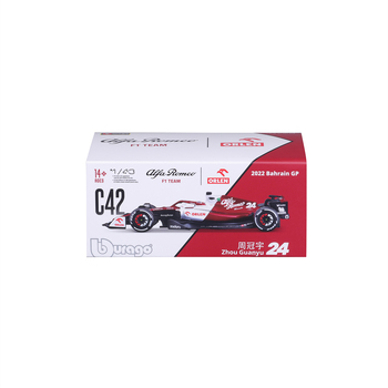 Bburago 1:43 2022  F1 Alfa Romeo No. 24 Zhou w/Driver Model Toy 14y+