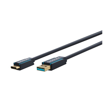 Clicktronic 1m Male USB C 3.1 to A Cable Connector - Black