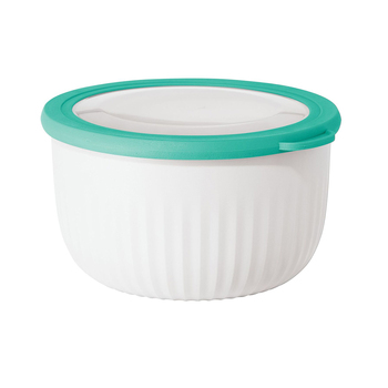 Oggi 2.4L Plastic Prep & Serve Bowl Food Storage w/ Lid - White