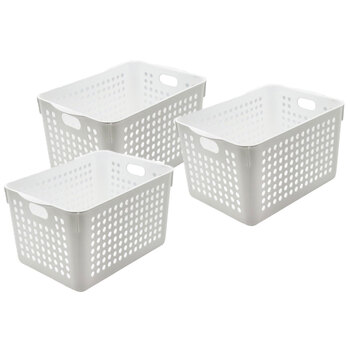 3PK Boxsweden Mode Basket White 32X21.5X18cm