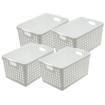 4PK Boxsweden Mode Basket White 27X18X14cm