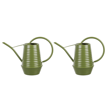 2PK 1L Galvanised Heavy Duty Outdoor Home Watering Can Green