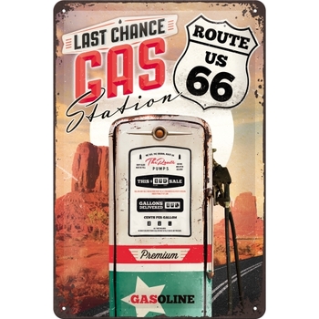 Nostalgic Art 20x30cm Medium Wall Hanging Sign Route 66 Gas Station