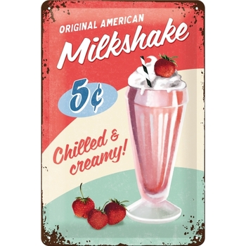 Nostalgic Art 20x30cm Medium Metal Wall Hanging Sign Milkshake