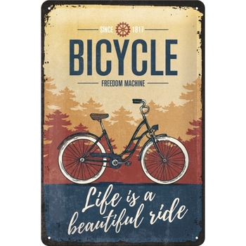 Nostalgic Art 20x30cm Medium Metal Wall Hanging Sign Bicycle Beautiful Ride