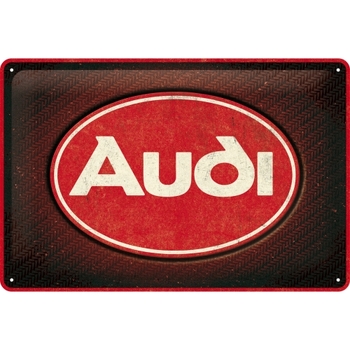 Nostalgic Art Audi Logo Red Shine 20x30cm Medium Metal Tin Sign