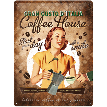 Nostalgic Art Coffee House 30x40cm Large Metal Tin Sign