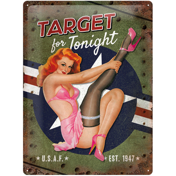 Nostalgic Art Target For Tonight 30x40cm Large Metal Tin Sign