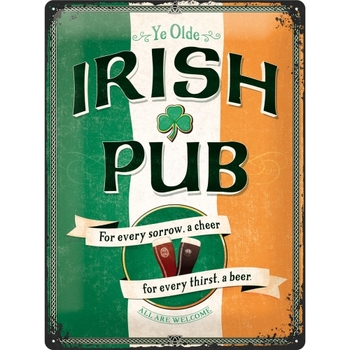 Nostalgic Art Sign Irish Pub 30x40cm Large Metal Sign Home Wall Decor