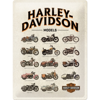 Nostalgic Art Harley-Davidson Model Chart 30x40cm Large Metal Tin Sign