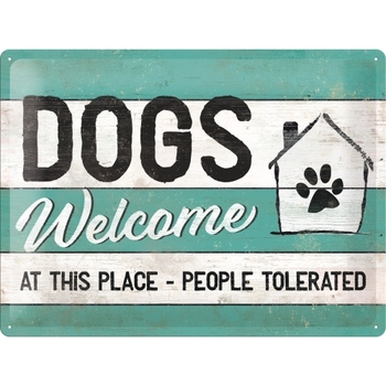 Nostalgic Art Dogs Welcome 30x40cm Large Metal Tin Sign