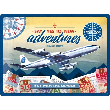 Nostalgic Art Pan Am New Adventures 30x40cm Large Metal Tin Sign