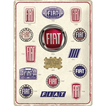 Nostalgic Art Fiat Logo Evolution 30x40cm Large Metal Tin Sign