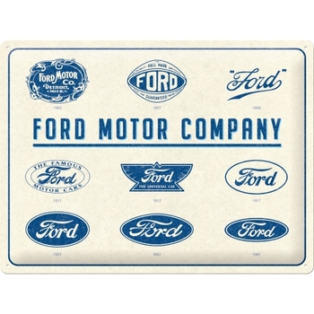 Nostalgic Art Ford Logo Evolution 30x40cm Large Metal Tin Sign