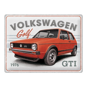 Nostalgic Art 30x40cm Large Metal Sign VW Golf GTI 1976