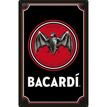 Nostalgic Art XL Sign 40x60cm Wall Hanging Bacardi Logo Black