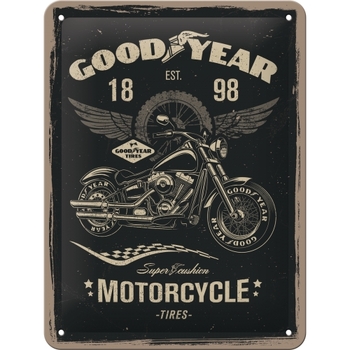 Nostalgic Art 15x20cm Small Wall Hanging Metal Sign Goodyear Motorcycle