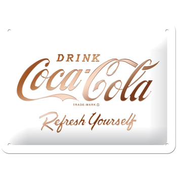 Nostalgic Art 15x20cm Small Wall Hanging Metal Sign Coca-Cola Logo White