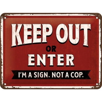 Nostalgic Art 15x20cm Small Wall Hanging Metal Sign Keep Out or Enter