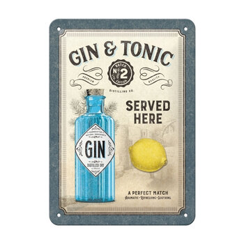 Nostalgic-Art 15x20cm Small Sign Gin and Tonic Served Here