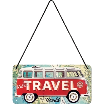 Nostalgic Art Metal 10x20cm Hanging Sign VW Bulli Travel the World