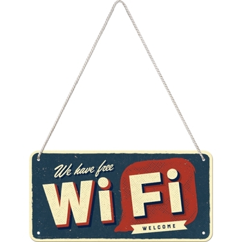 Nostalgic Art Metal 10x20cm Hanging Sign Free WiFi