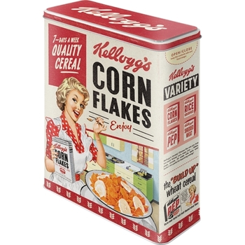 Nostalgic Art 26cm/4L Tin Metal Box Kellogg's Corn Flakes Quality Cereal XL