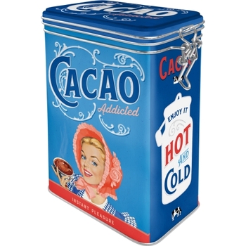 Nostalgic Art 17.5cm/1.3L Clip Top Tin Storage Cacao Addicted