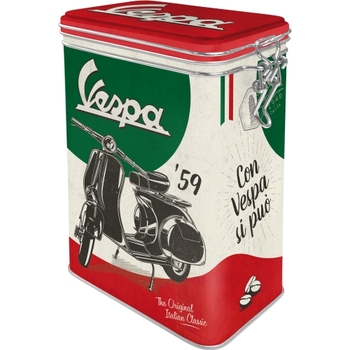 Nostalgic Art 17.5cm/1.3L Clip Top Tin Storage Vespa The Italian Classic